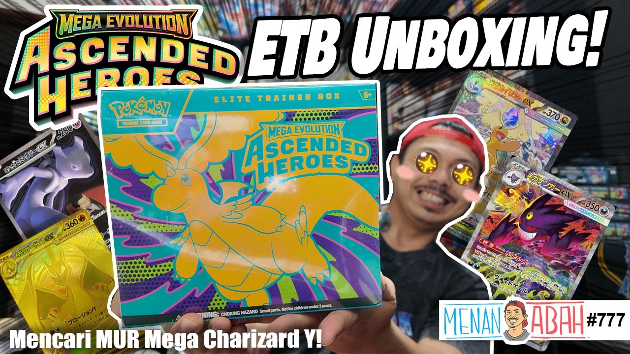 SET TERBESAR untuk KAD POKEMON?! Jom bukak Elite Trainer Box ASCENDED HEROES!! [Menan Abah Ep.777]