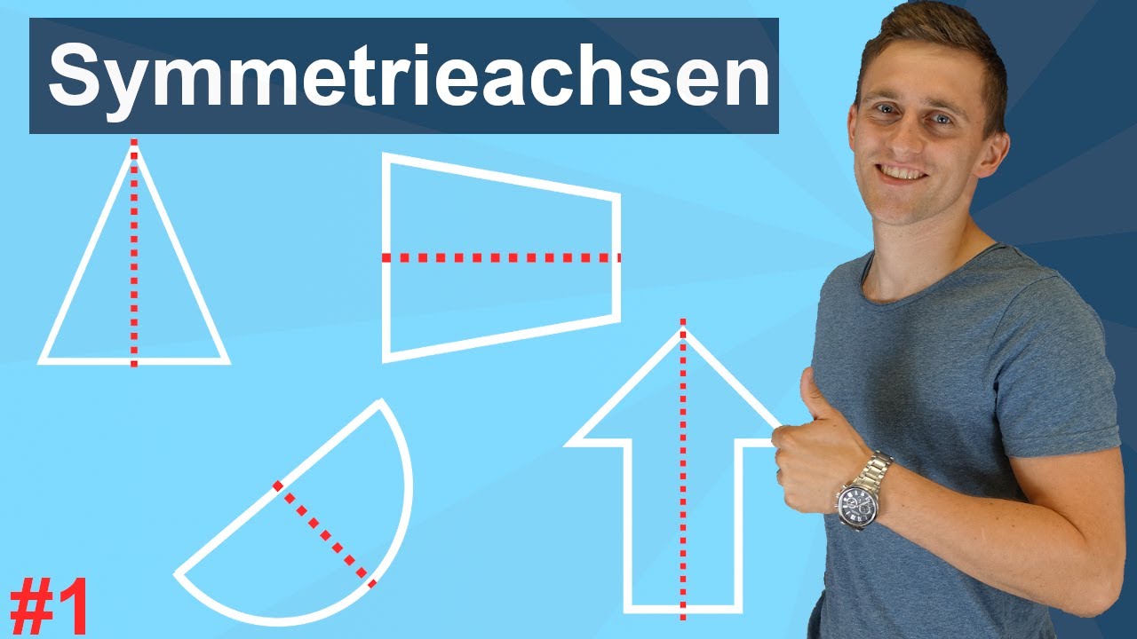 Symmetrieachsen/Spiegelachsen erkennen und einzeichnen | Erklärung durch Aufgaben mit Lösungen | #1