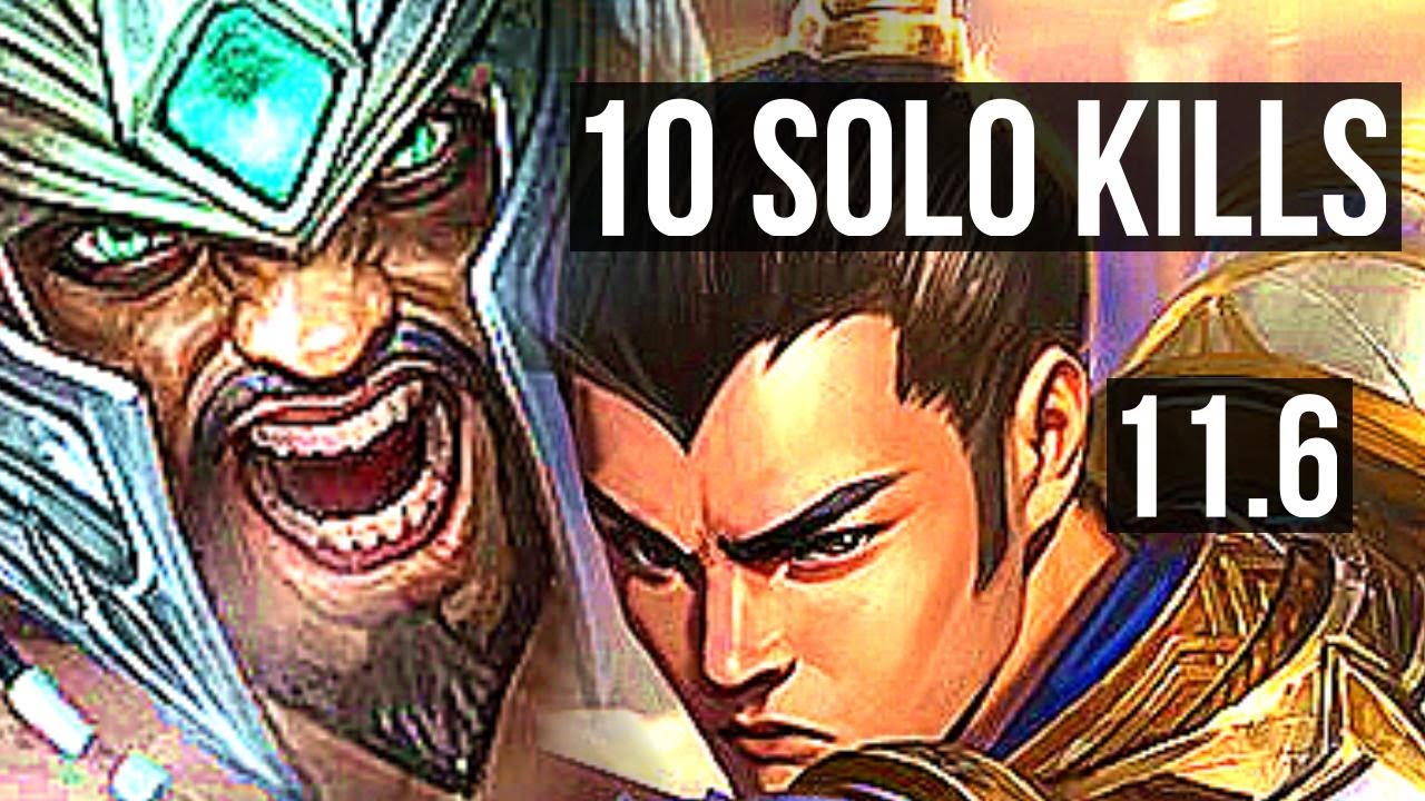 TRYNDAMERE vs XIN ZHAO (TOP) | 10 solo kills, 2.4M mastery, 500+ games | EUW Diamond | v11.6