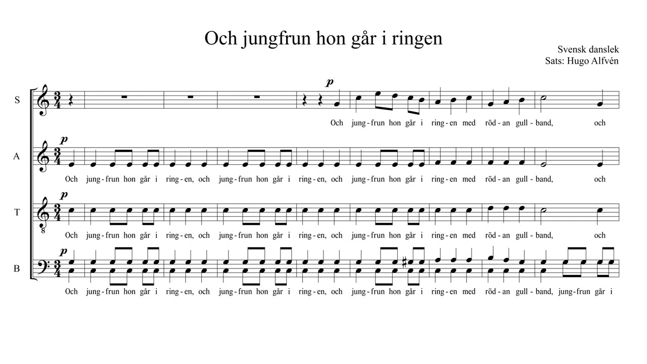Och jungfrun hon går i ringen (Blandkör) - Tenor