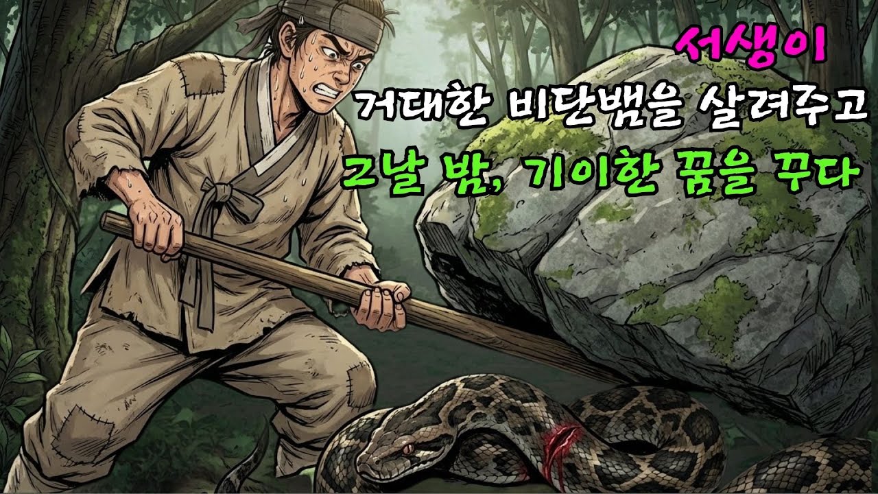 거대한 비단뱀의 목숨을 구한 서생, 그날 밤 아름다운 여인이 나타나 시험 문제를 알려주다 ㅣ옛날이야기 ㅣ민담 ㅣ오디오북ㅣ전설ㅣ설화 ㅣ야담