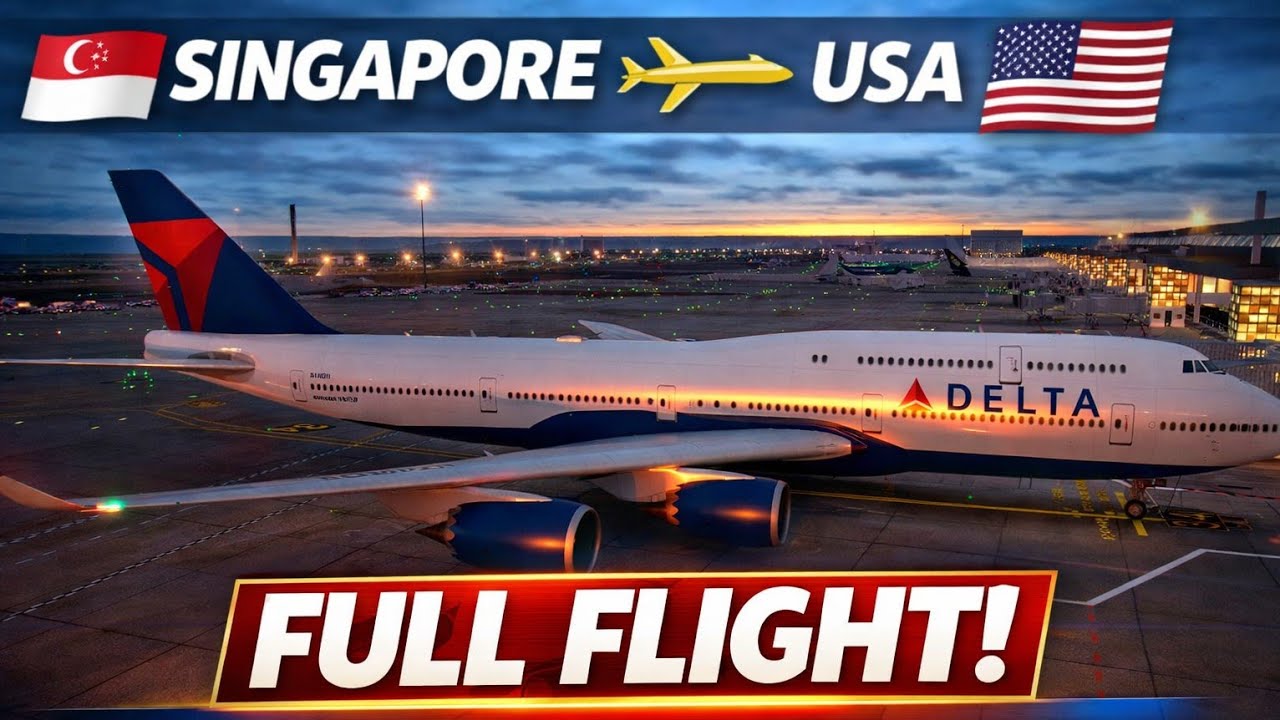 Delta Air Lines Full Flight | Singapore 🇸🇬 to USA 🇺🇸 Takeoff & Landing | Real Flight Simulator 