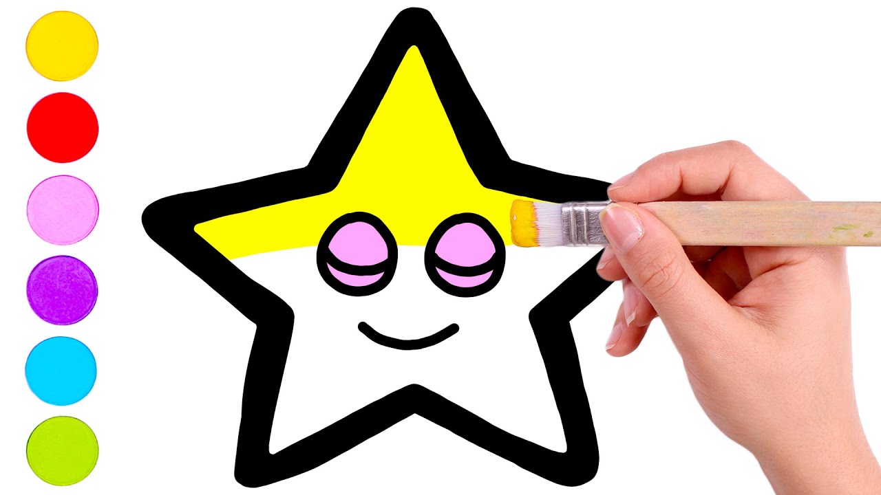 Dibuja y colorea una estrella de arcoiris ⭐🌈 Videos para niños