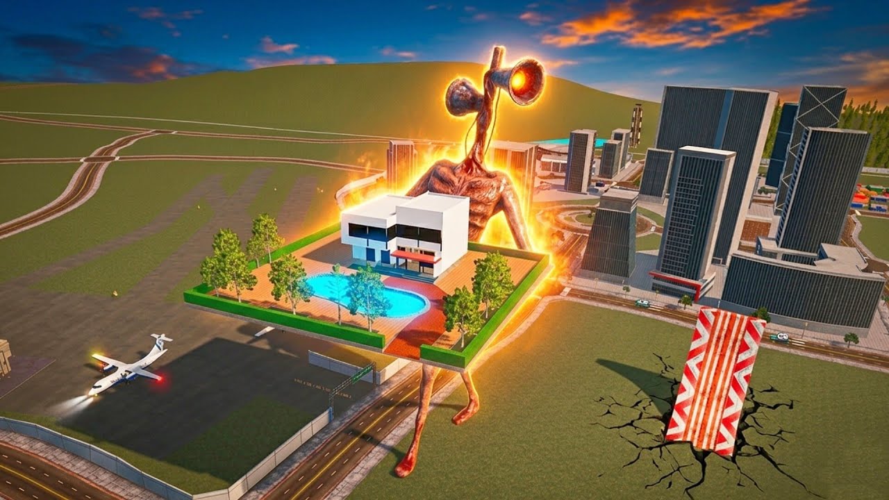 Giant SIren Head Take With Frankline House - Indian Bike Driving 3d