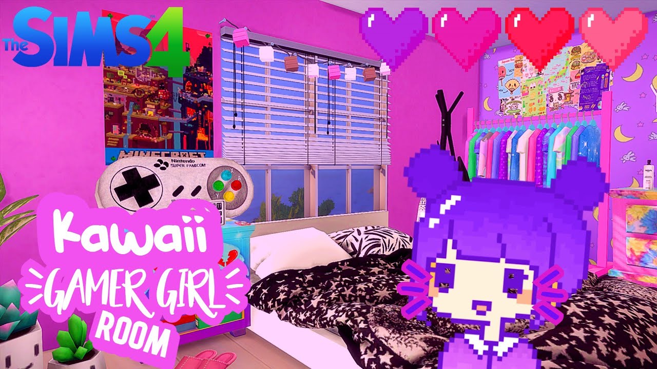 THE SIMS 4 🌺 - KAWAII GAMER GIRL ROOM‼️‼️🕹🎮👩🏻‍🎨 +CC LINKS