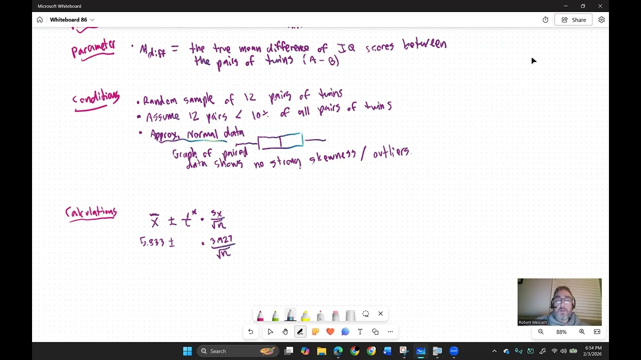 AP Statistics: Paired-t intervals and tests for a mean of differences