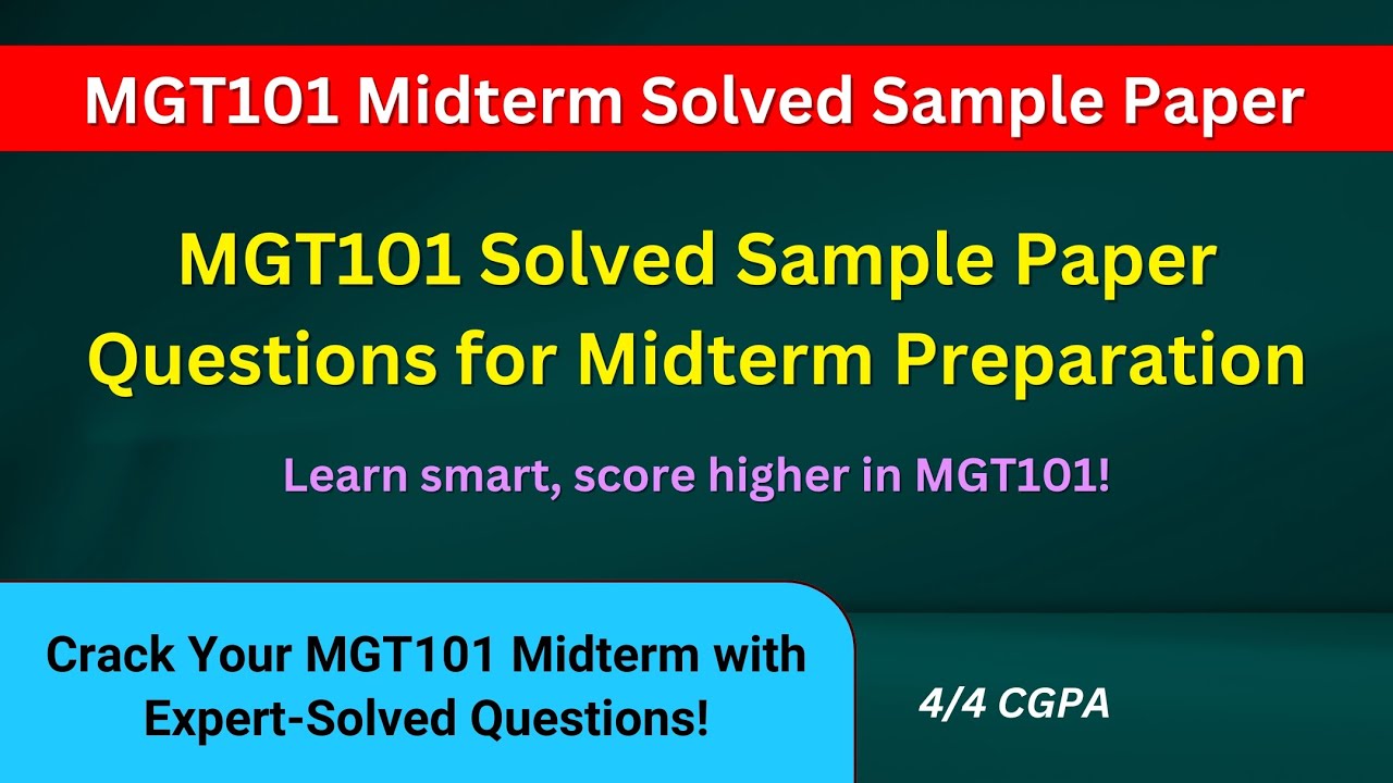 MGT101 Midterm Preparation 2026 | MGT101 Solved Sample Paper Questions | MGT101 Midterm Sample Paper