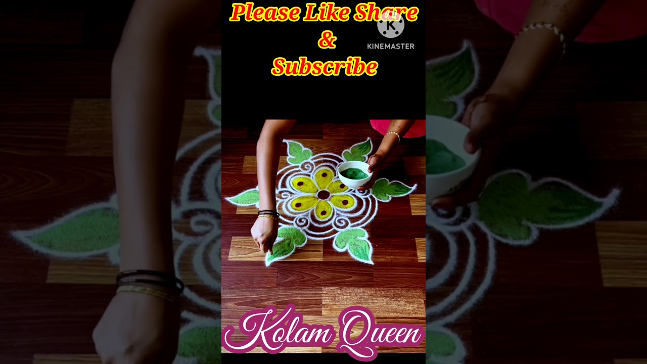 Easy daily kolam |Simple & easy beautiful flower Rangoli designs #kolamqueen #kolamshorts