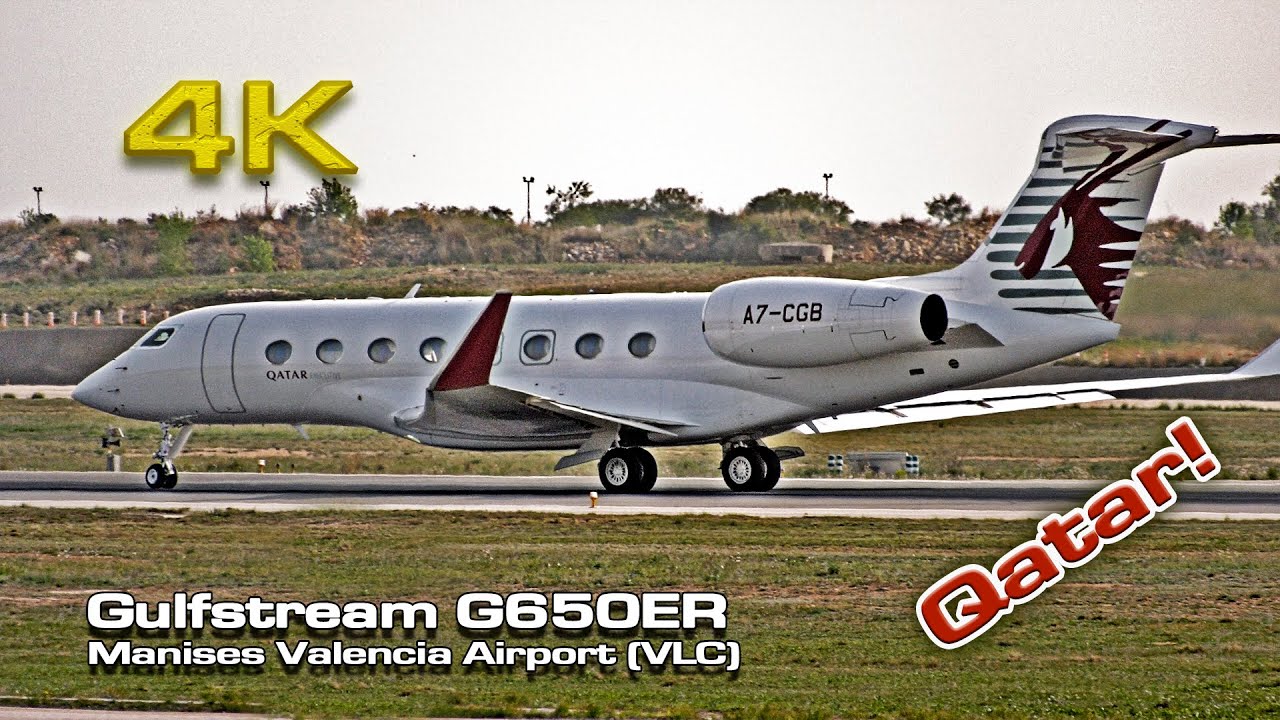 Gulfstream G650ER Qatar Airways Private Jet (A7-CGB) Valencia!