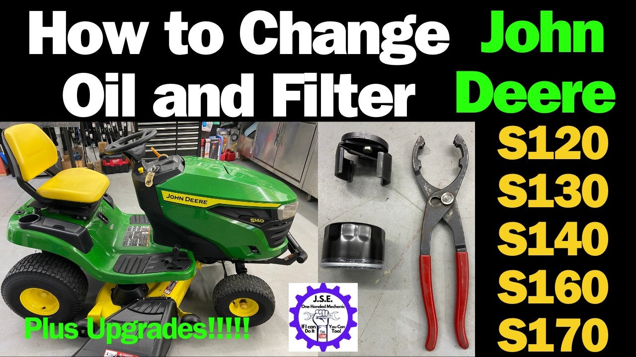 Как заменить моторное масло в газонокосилке John Deere серий S130, S140, S160, S170.