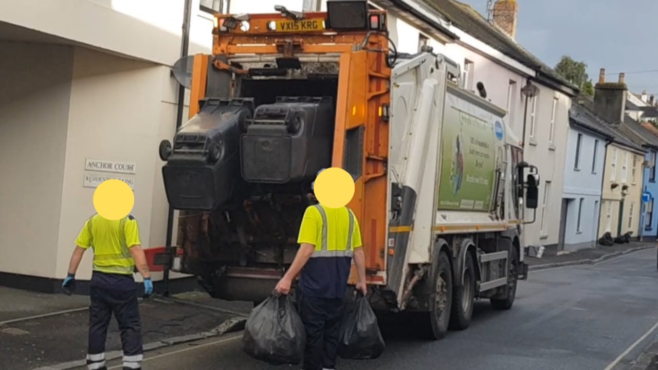 2015 Dennis Bin Lorry With Rotary 3 Lifters Collecting Black Bins!