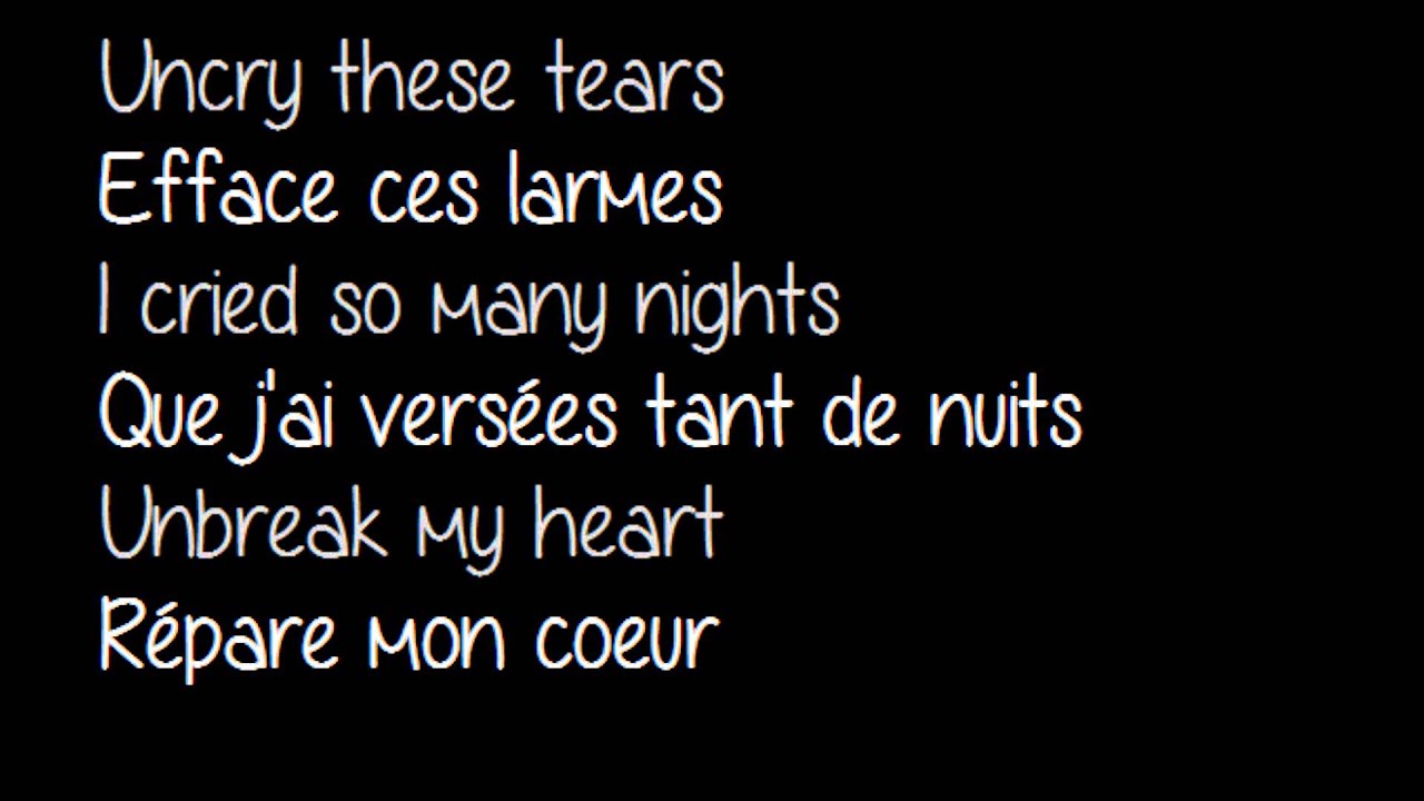 Toni- Un break my heart - Traduction + parole.