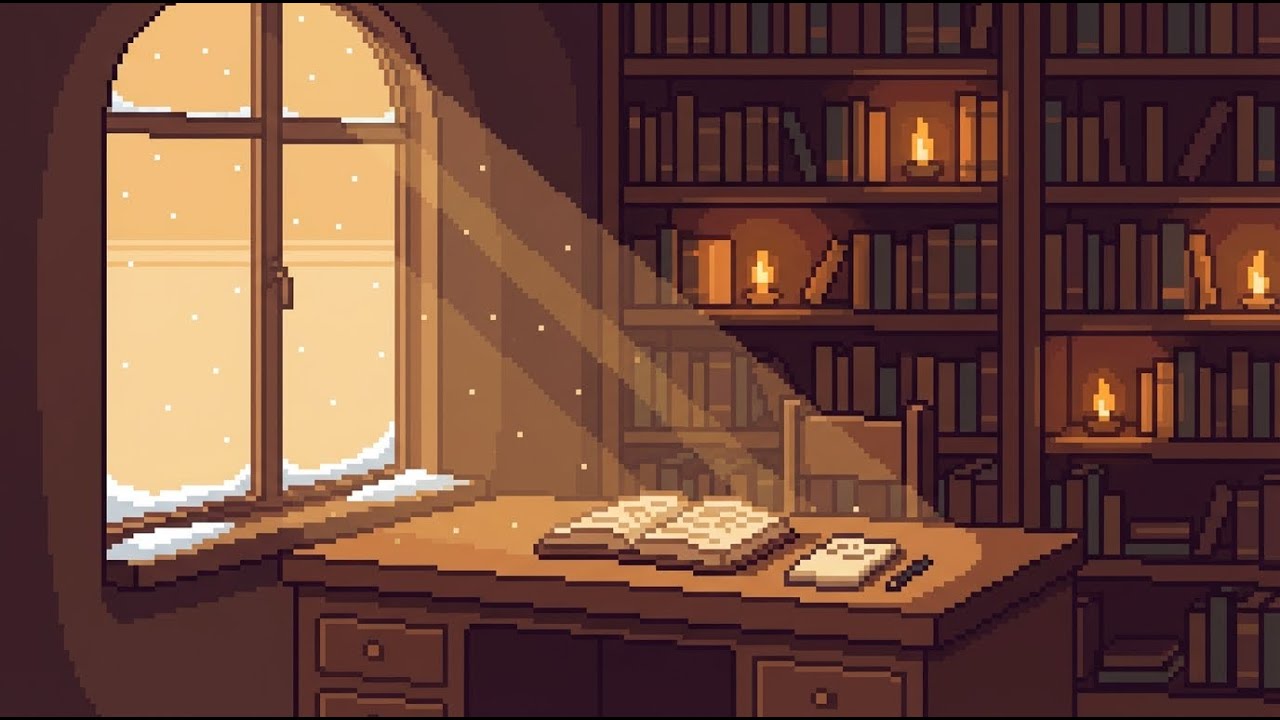 The Library Window at 4:17 PM 📚 Cozy Pixel Lofi for Focus