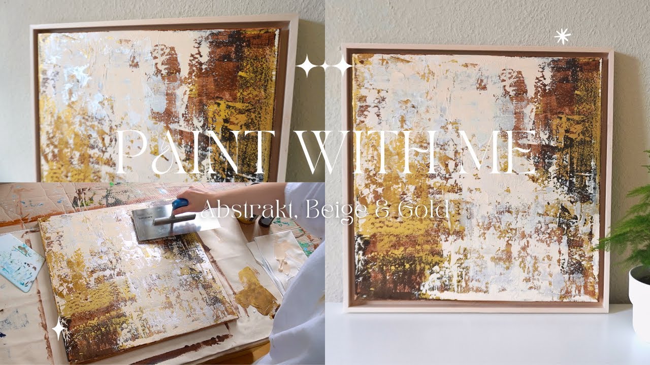 Strandgold ✨ Anleitung für ein wundervolles Rakeltechnik-Gemälde, abstrakte Anfänger Acrylmalerei
