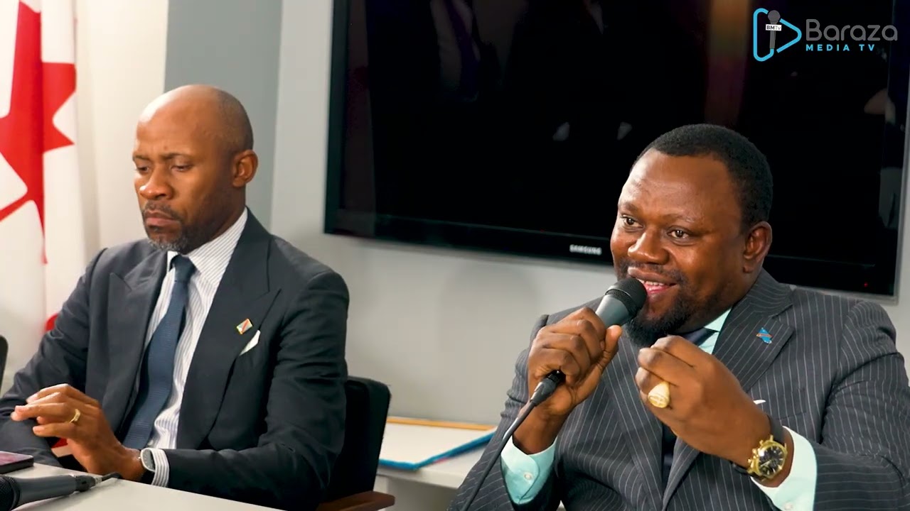 La conferance de ministre  Patrick Muyaya et samuel, à l'ambasade dela RDC à Ottawa au Canada.