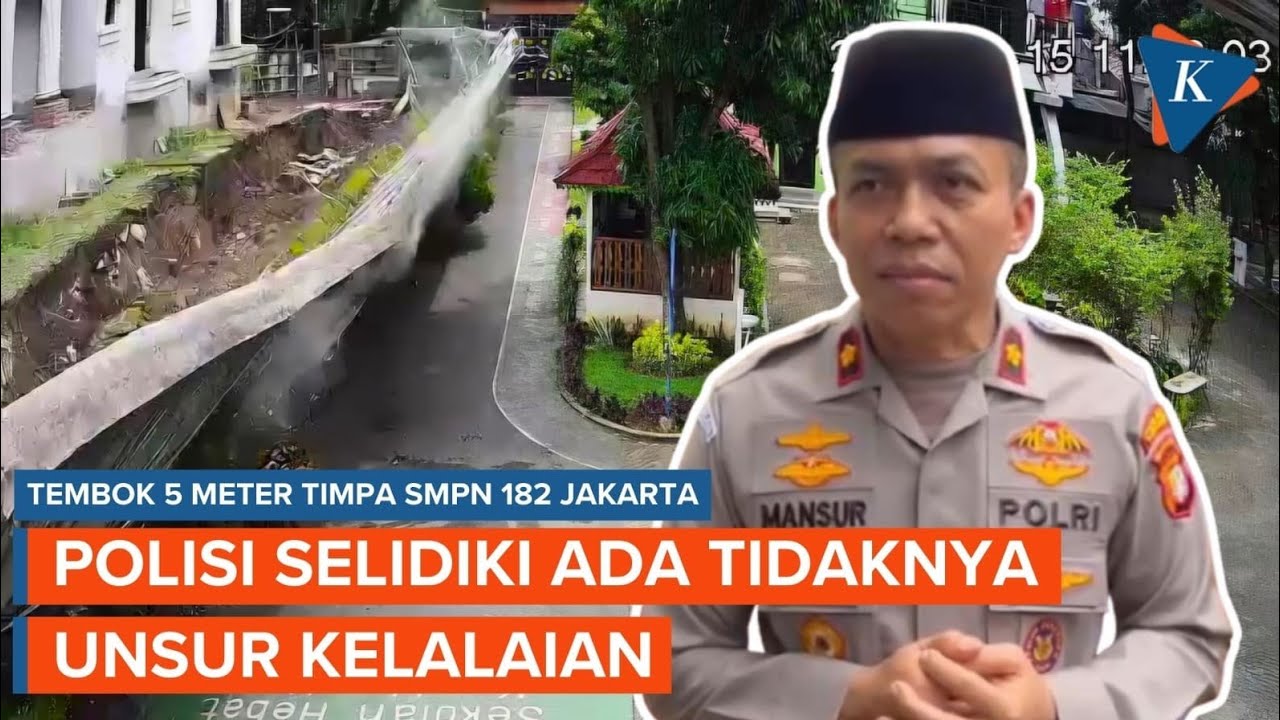 Tembok Sepanjang 65 Meter Timpa SMPN 182 Jakarta, Polisi Usut Dugaan Kelalaian