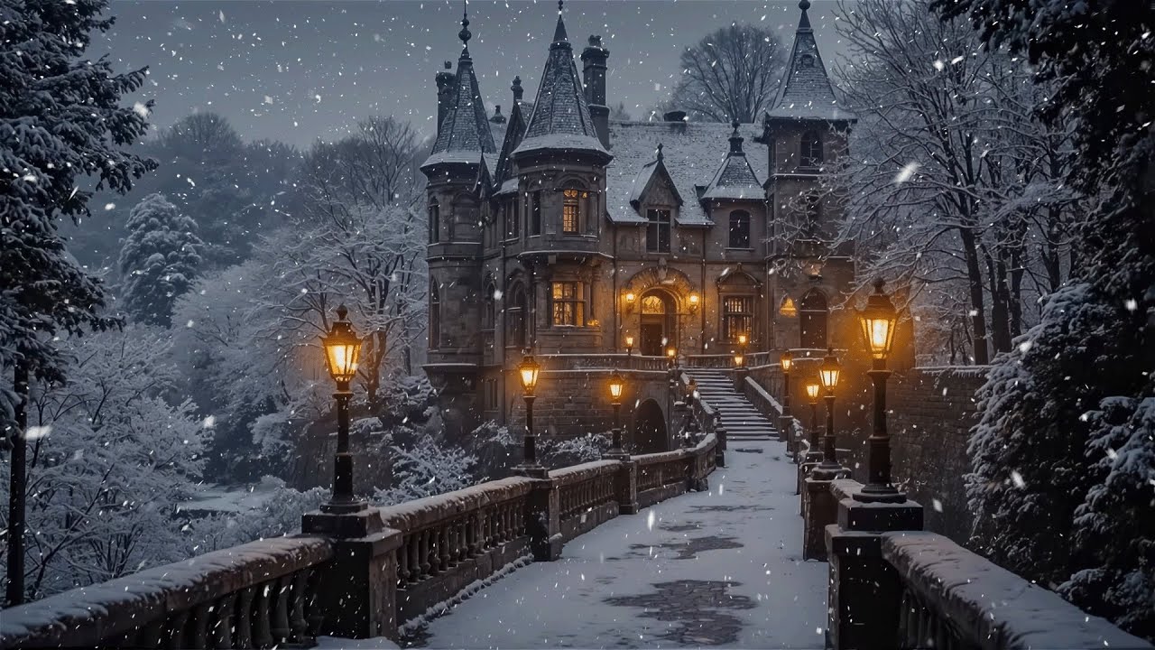 A Silent Walk to the Winter Castle | Moody Winter Ambience | Dark Academia Piano