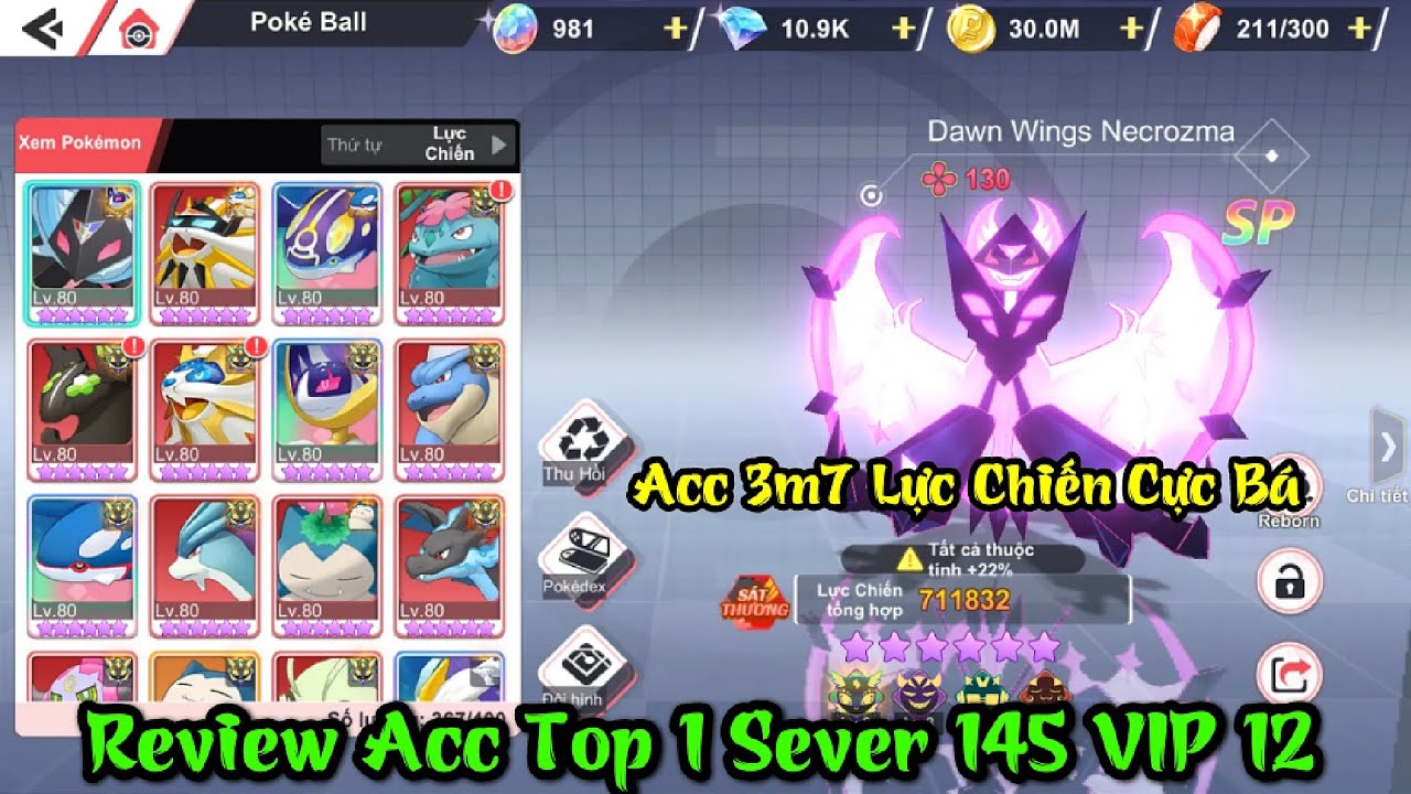 Mega Đại Chiến - Review Acc Vip 12 Top 1 Sever 145 Cực Khủng Vô Địch Sever - Code Mega Đại Chiến
