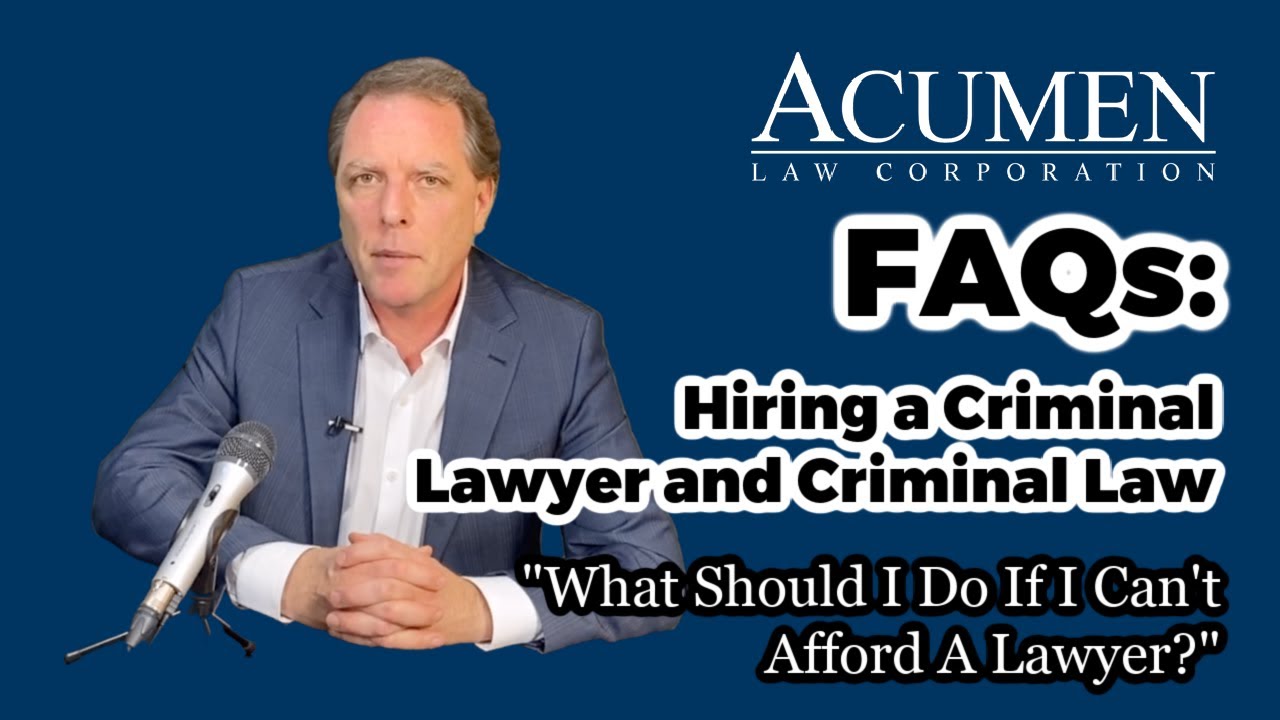 What Should I Do If I Can't Afford A Lawyer?