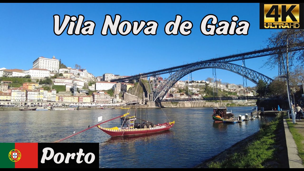 Vila Nova de Gaia | Porto | Portugal 4K City Walk