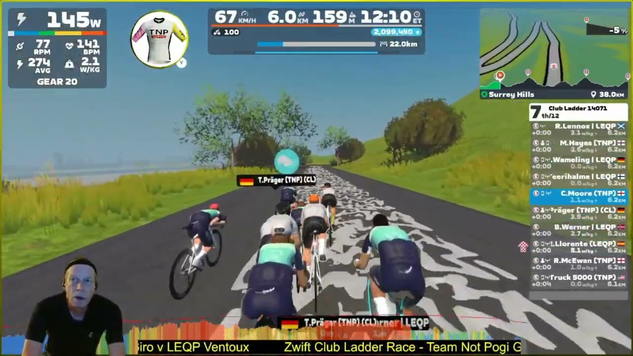 Zwift Club Ladder Race   Team Not Pogi Giro v LEQP Ventoux