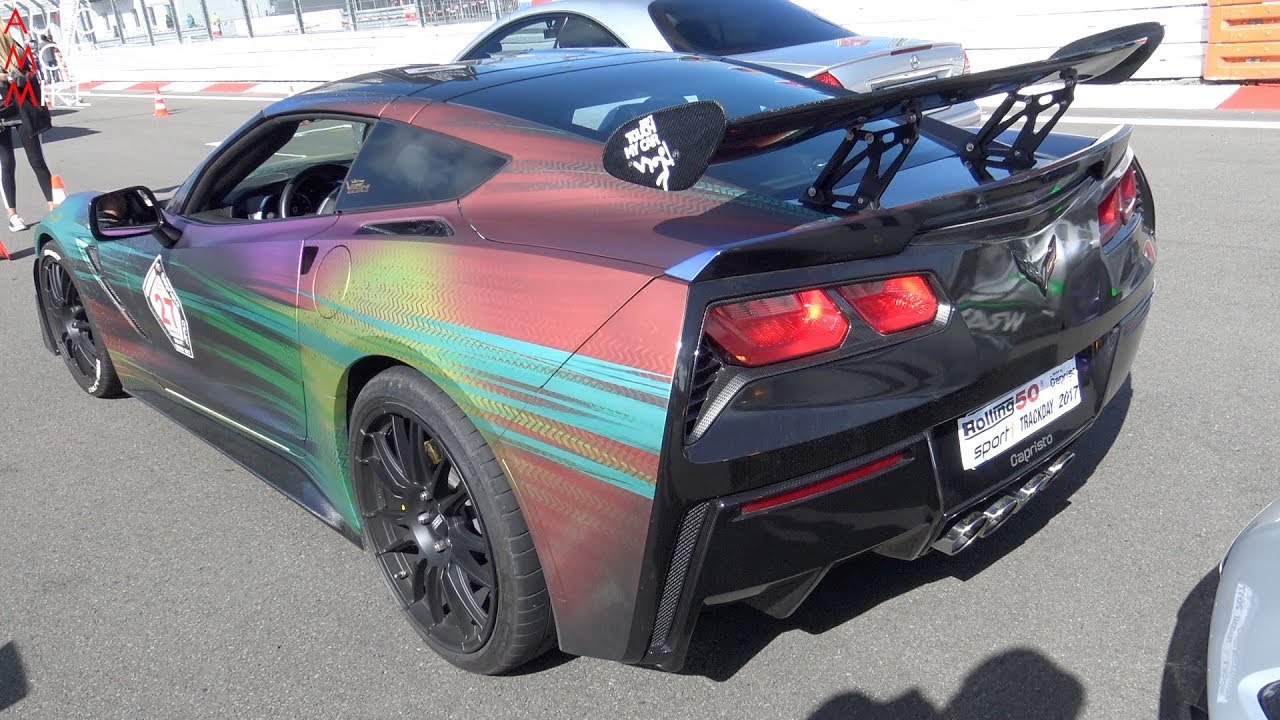 Corvette C7 Stingray w/ Capristo Exhaust revving & burnout