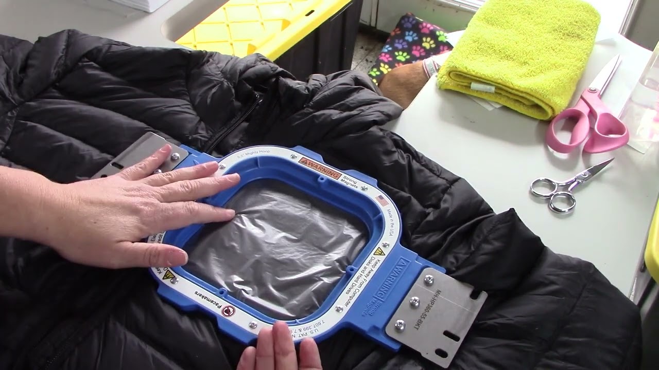 Embroidering Puffy Jackets with Water Soluble Topping