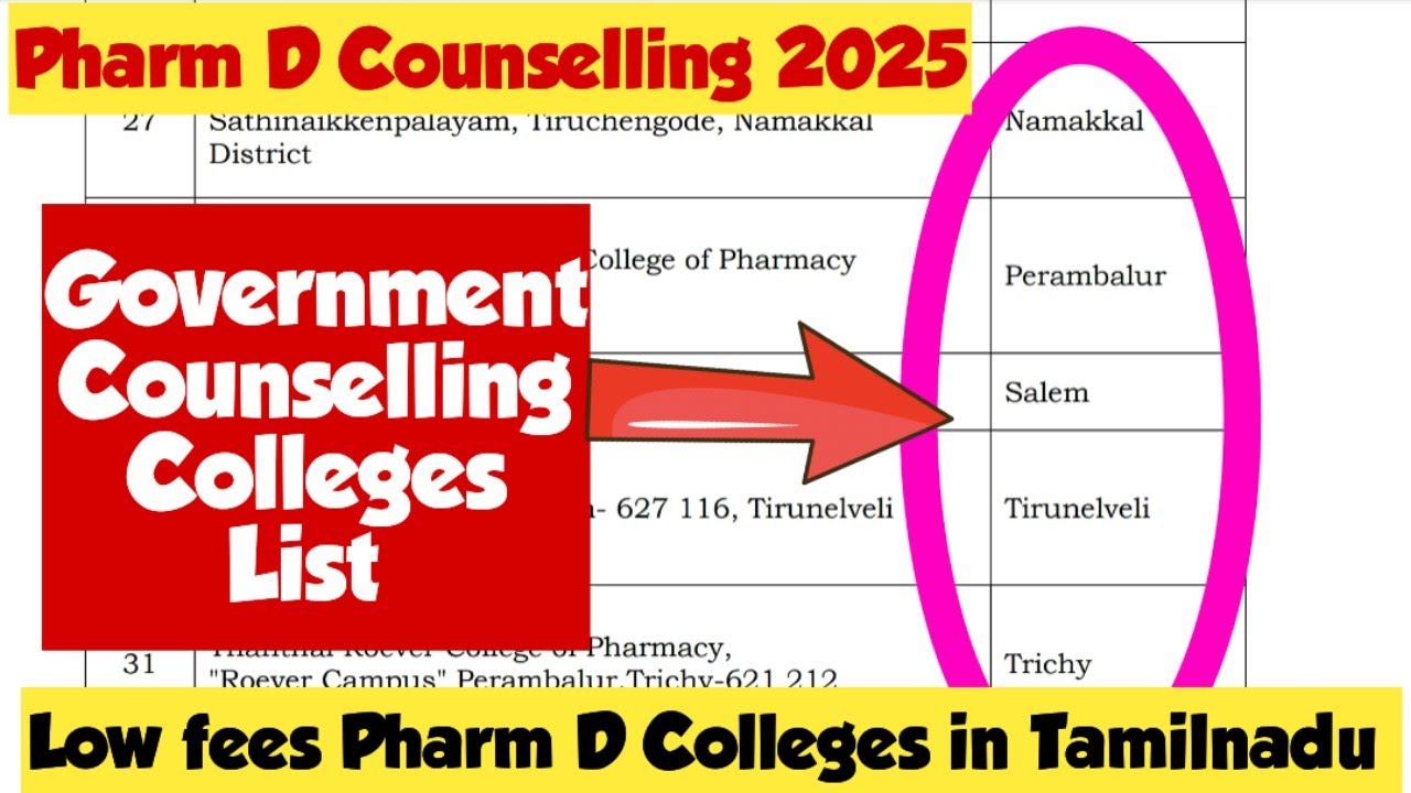 Pharm D Colleges list in tamilnadu|Pharm D Government Colleges list in tamilnadu|Vjalerts|