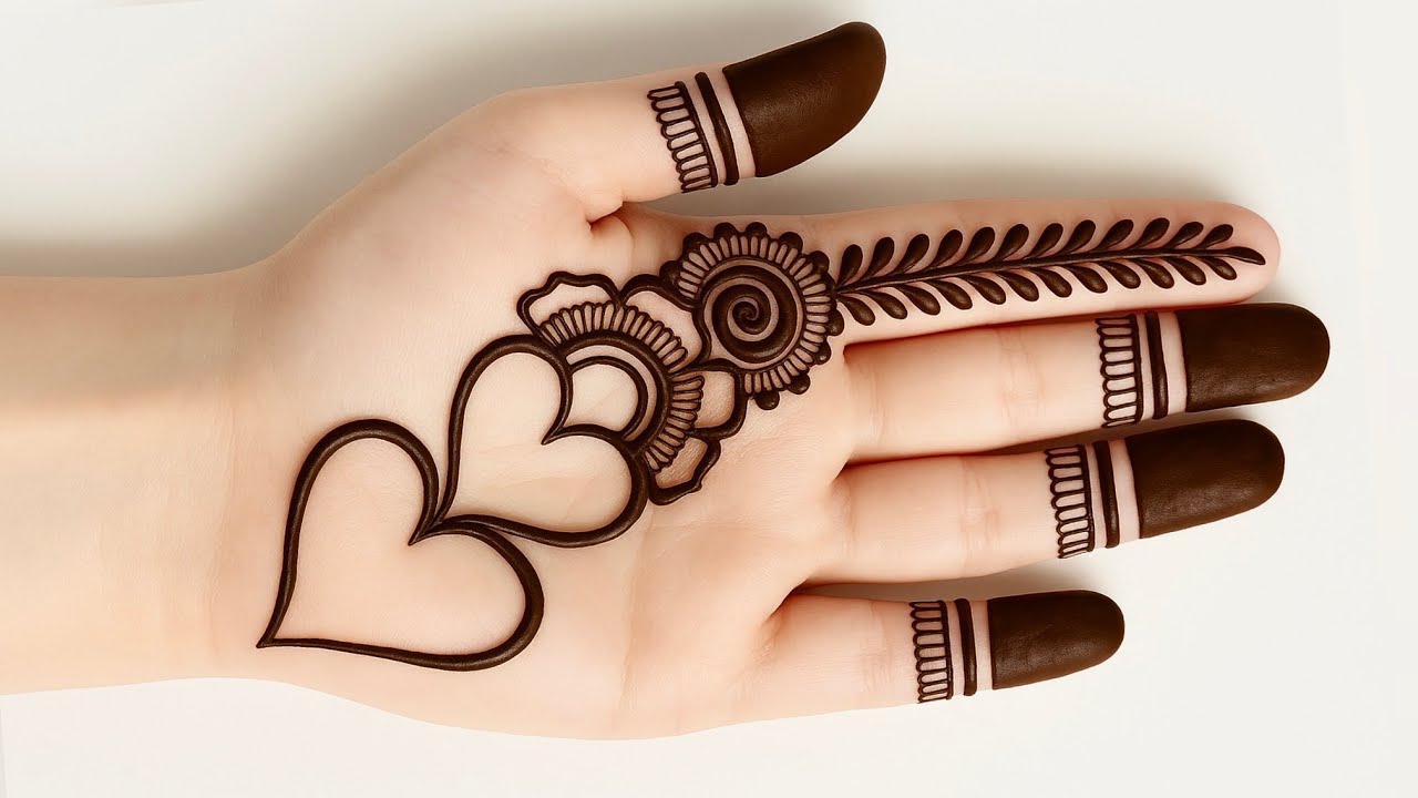 Very Easy Simple Mehndi design | Beautiful heart ♥️ shape mehndi trick | mehandi ki design | mehendi