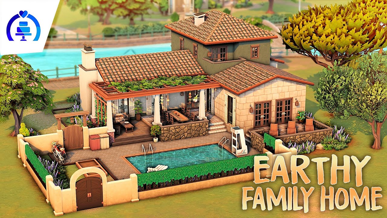 EARTHY TONES FAMILY HOME 🌱 | The Sims 4 Speed Build