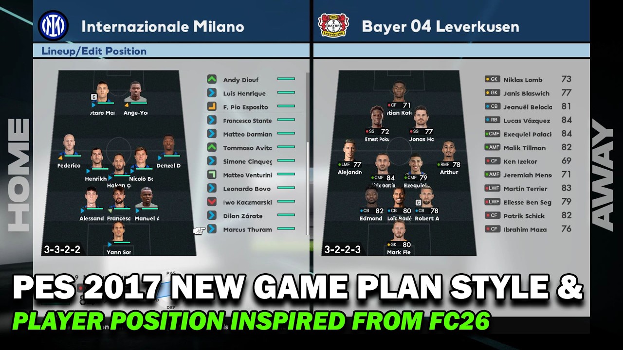 🔥 В PES 2017 НОВЫЙ стиль игры и расстановка игроков, вдохновлённые FC26 😱