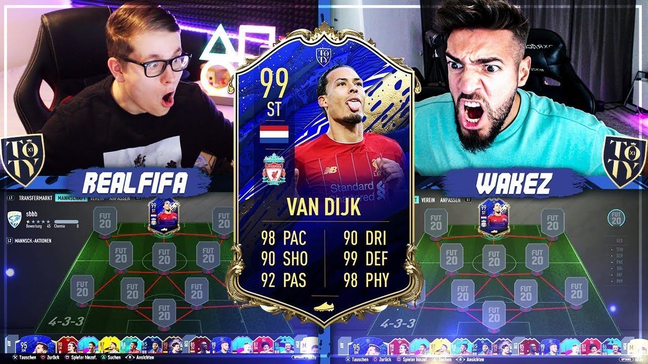 FIFA 20: TOTY VAN DIJK 99 Squad Builder Battle 🔥🔥 Wakez vs Realfifa !!