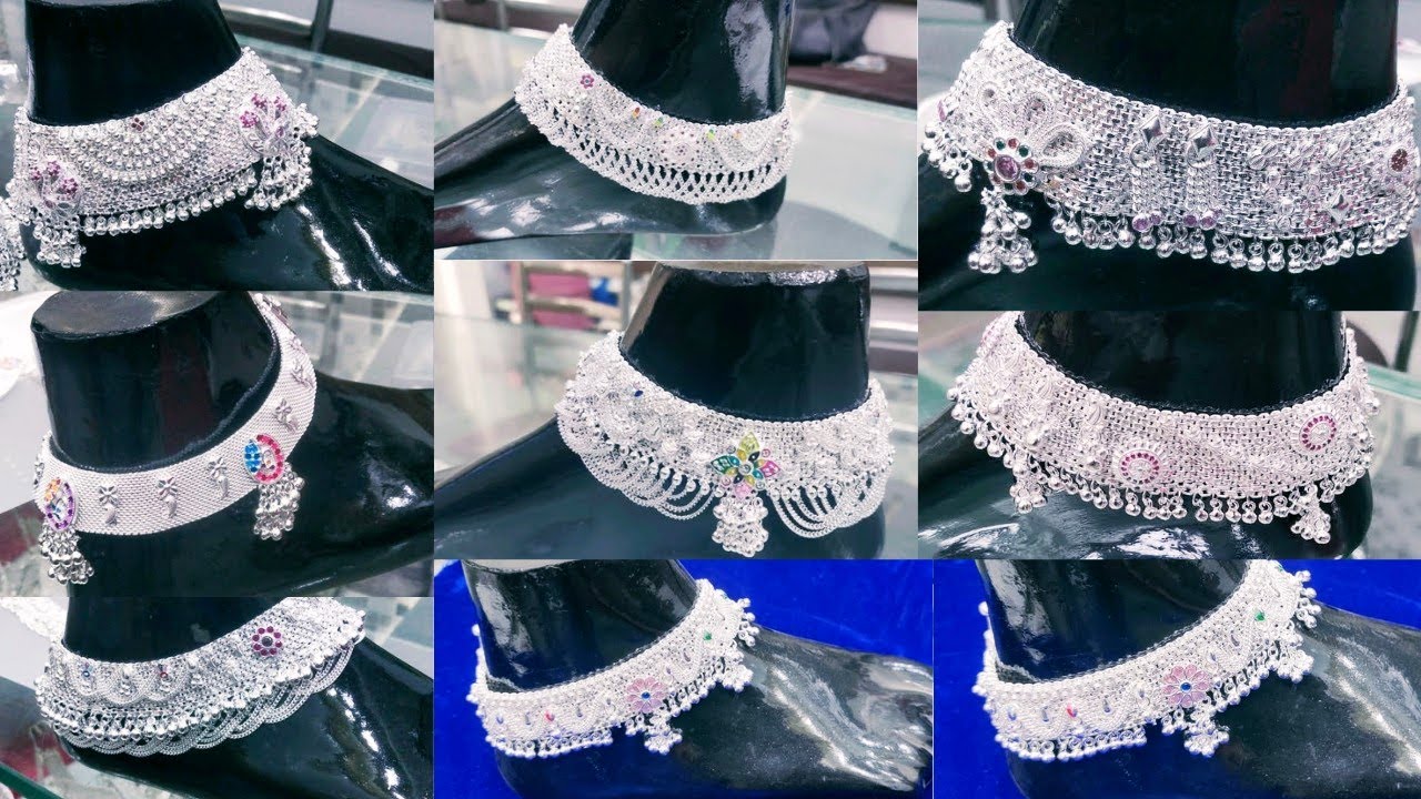 Latest silver payal design || chandi ki payal anklet design 