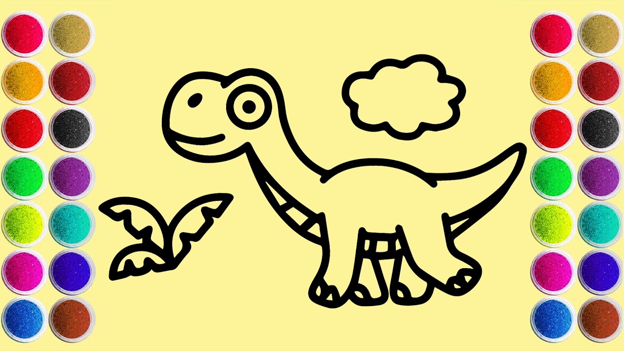 Relax and enjoy this satisfying sand painting of a cute dinosaur | easy step by step tutorial