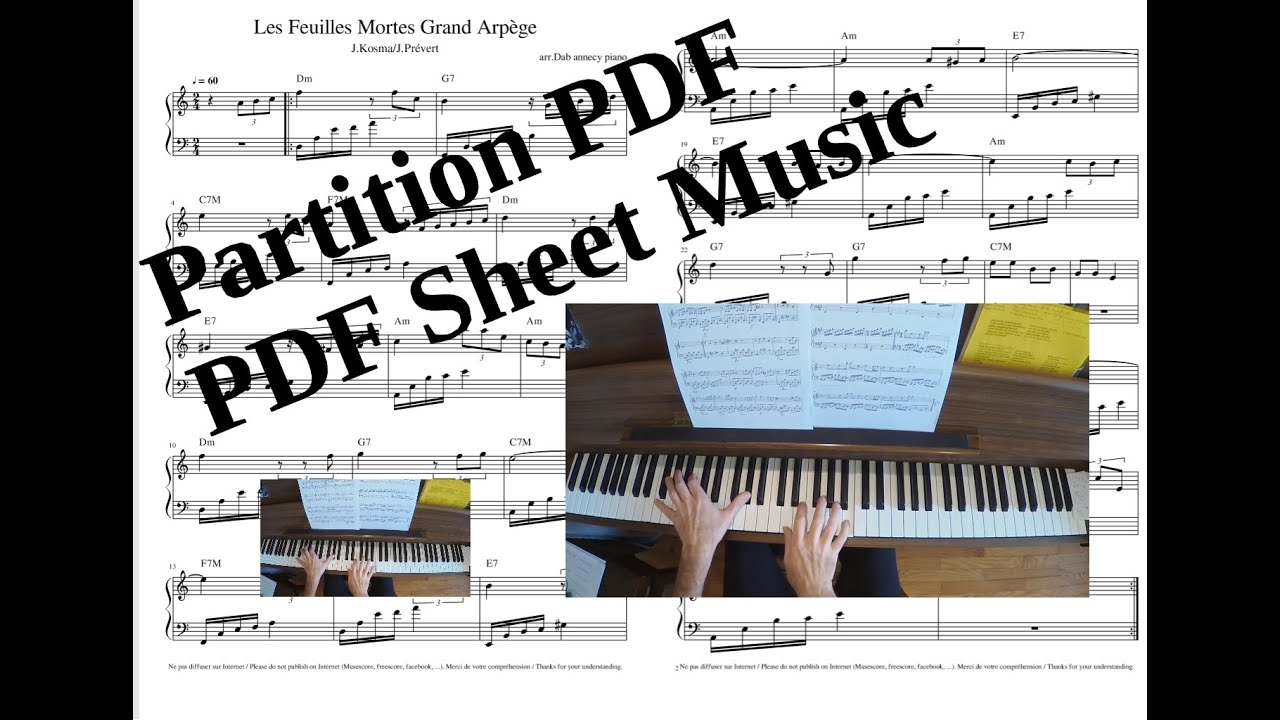 Les Feuilles Mortes Autumn Leaves - Grand Arpège - (Tutorial + Partition PDF/Piano PDF Sheet Music)