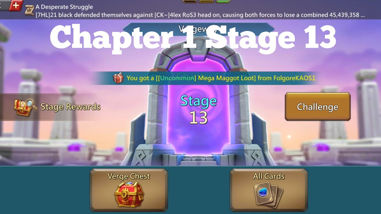 Lords mobile Vergeway Chapter 1 Stage 13|Lords mobile Chapter1 Vergeway|Vergeway Stage 13