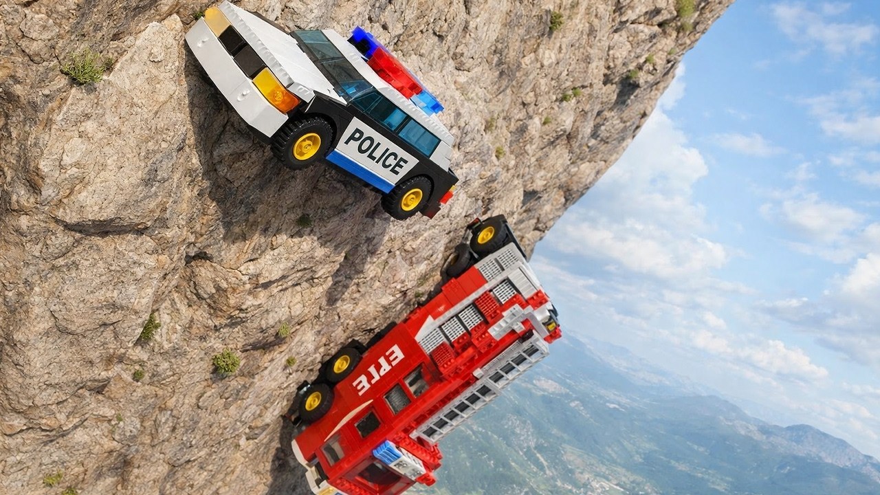 Lego Cars vs Cliff Roads #5 - BeamNG.drive | BeamNGenZ