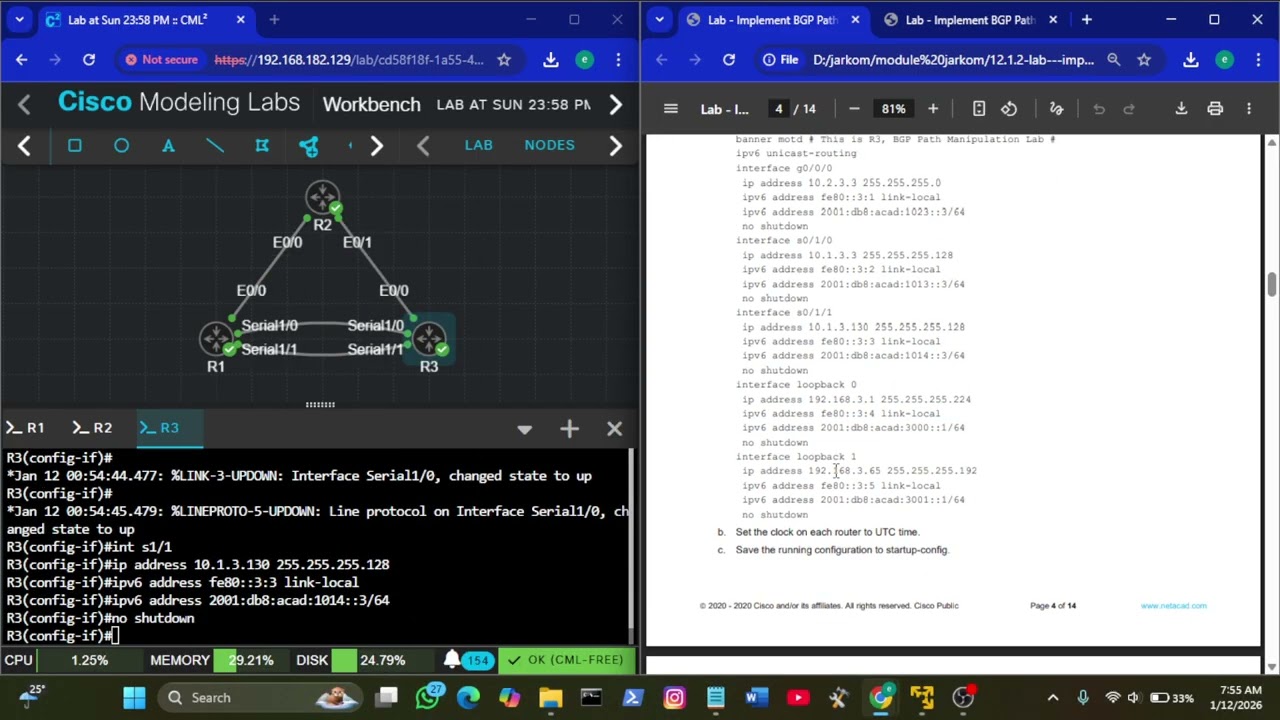 Module 12: 12.1.2 Lab - Implement BGP Path Manipulation