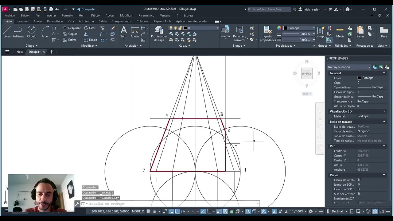 Práctica 46: Desarrollo de tronco de cono cortado por un plano perpendicular a la base (TCC)