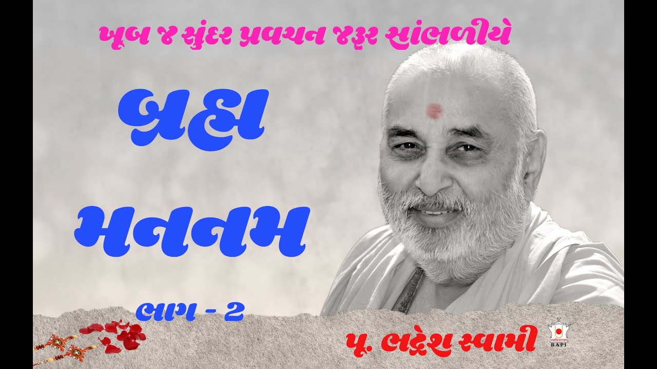 પૂ. ભદ્રેશ સ્વામી | બ્રહ્મ મનનમ Part - 2 | Baps Katha,Baps Pravachan,Swaminarayan Pravachan