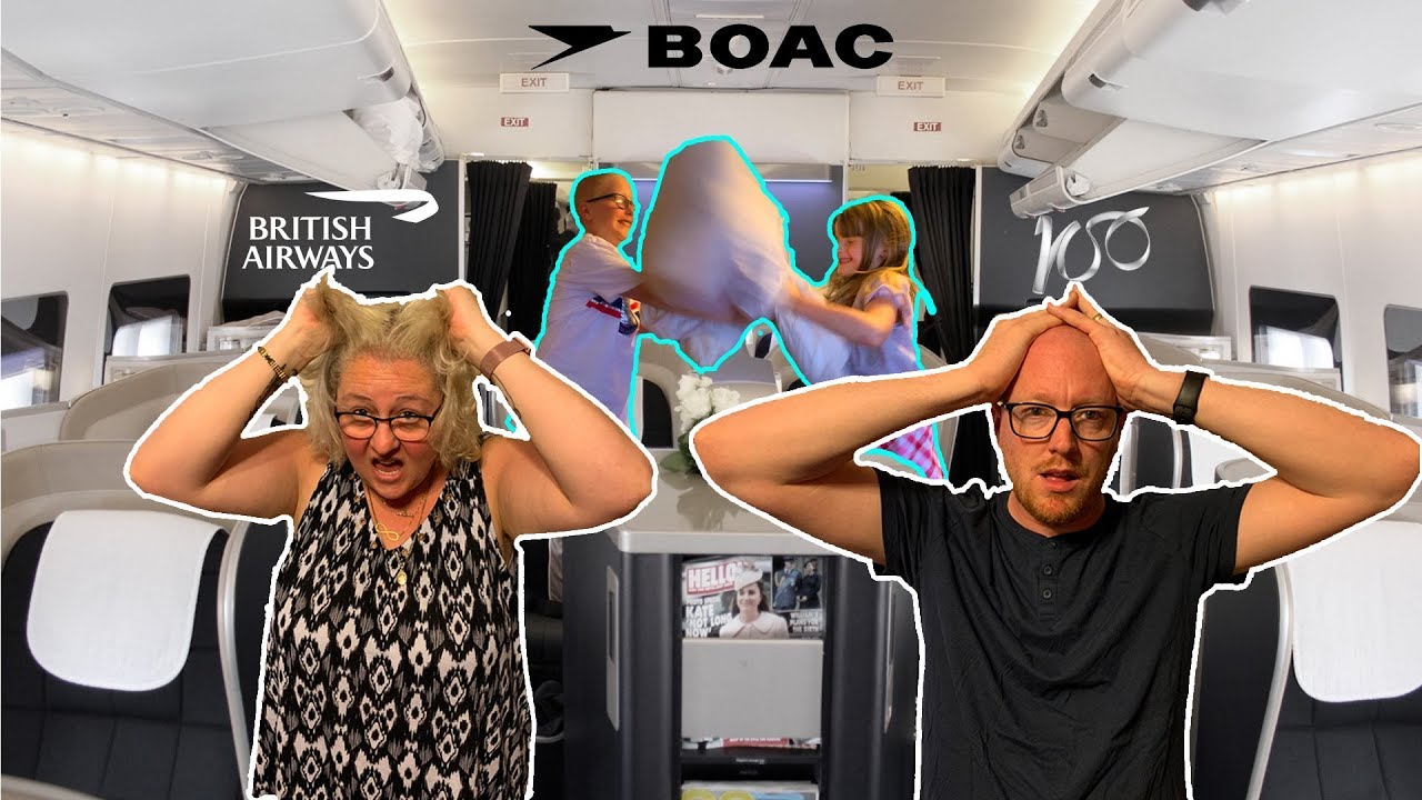 BRITISH AIRWAYS FIRST CLASS WITH 2 KIDS! BOAC Boeing 747!