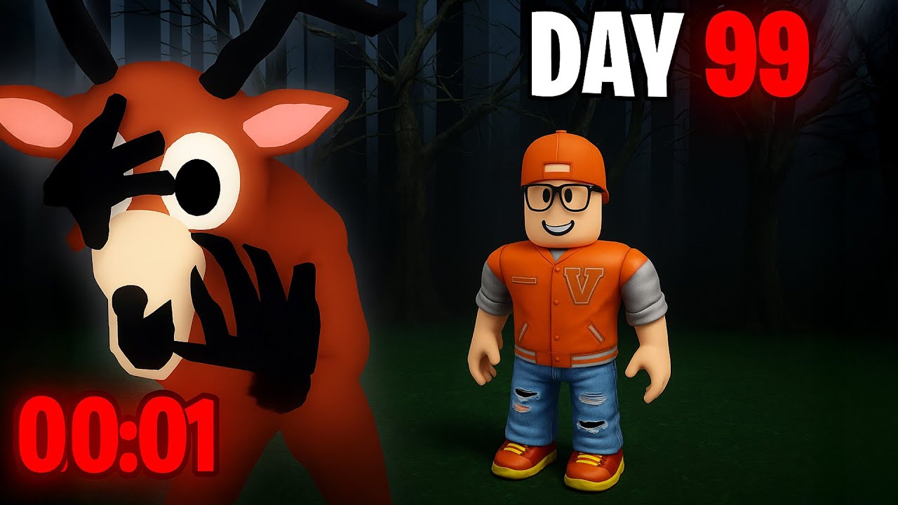 ich schaffe SOLO REKORD in 99 N&Auml;CHTE im WALD  in roblox