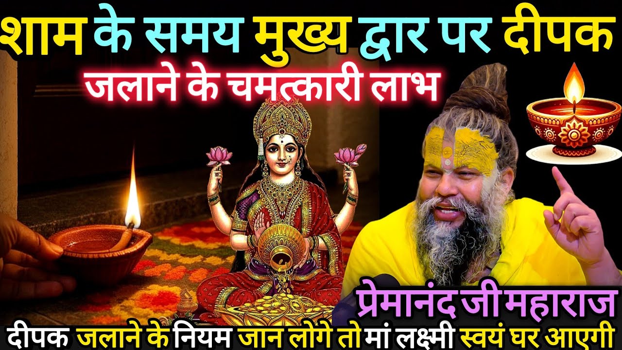 शाम को मुख्य द्वार पर दीपक जलाने के चमत्कारी लाभ | प्रेमानंद जी महाराज | Evening Lamp Benefits