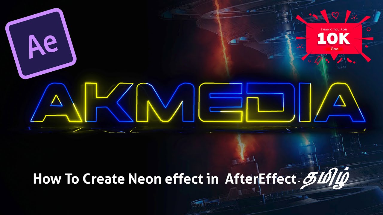 without plugin Neon Text Animation in After Effects || Easy|Tutorial