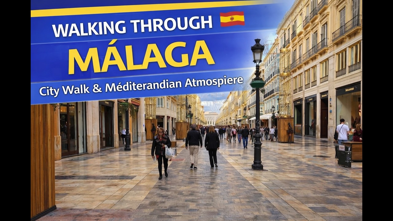 Málaga City Walk 🇪🇸 | Relaxing Walk in Southern Spain January (4K)