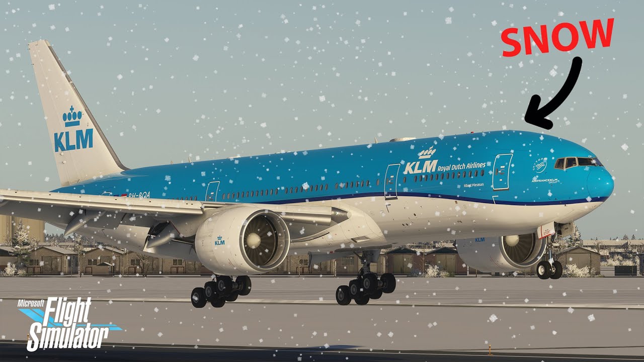 СИЛЬНЫЙ СНЕГ: Полный рейс из Лас-Вегаса в Амстердам | KLM 636 B777 | MSFS 2024