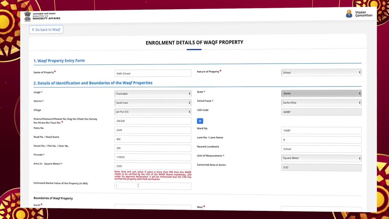 UMEED Central Portal Waqf Property Enrolment Guide ｜ Here's How to Enter Property Details   Part 1