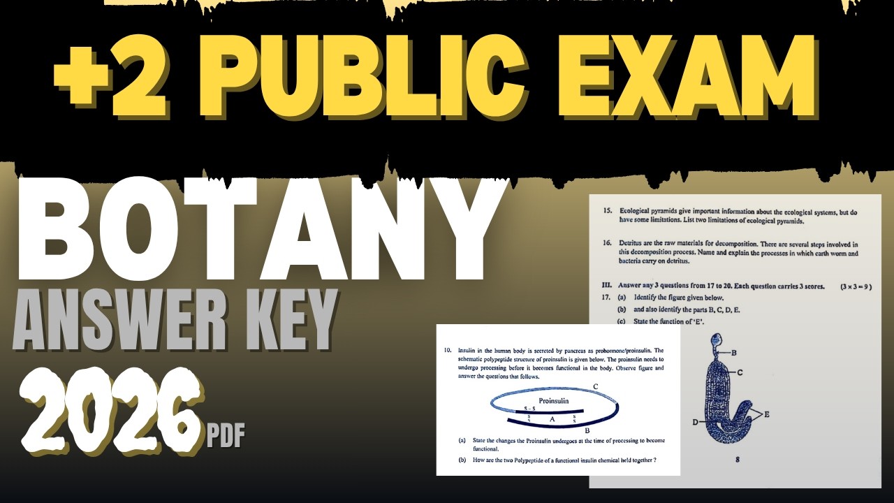 PLUS TWO BIOLOGY PUBLIC EXAM QUESTION PAPER & ANSWER KEY 2026 | BOTANY #plustwo #biology #answerkey