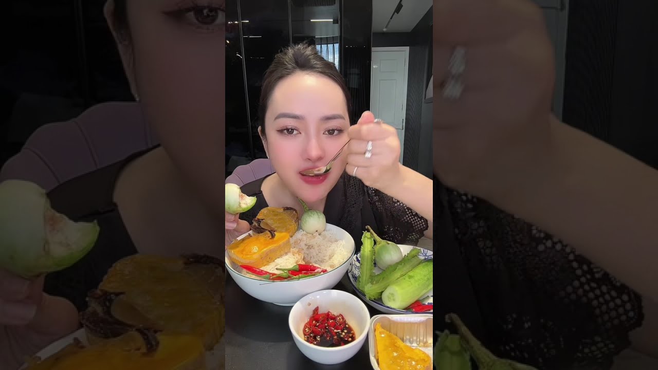 Mời mọi người Mukbang Cơm Trứng Mắm Chưng, Cơm Trứng Vịt Chiên với em nghen