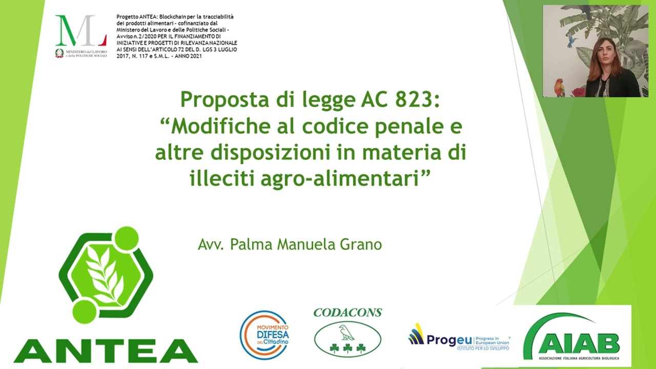 La tutela penale della qualità delle produzioni agroalimentari - Progetto ANTEA